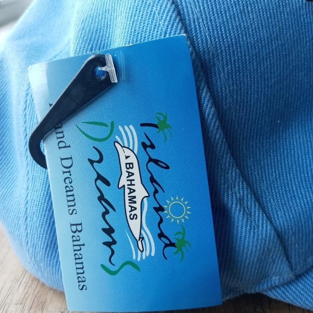 Island Dreams Bahamas Blue Embroidered Marlin Adjustable Cap Hat